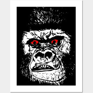 Scary White Gorilla Posters and Art